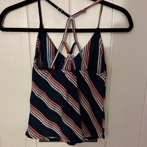 Carve Designs Navy and Orange Striped Swim Camisole
